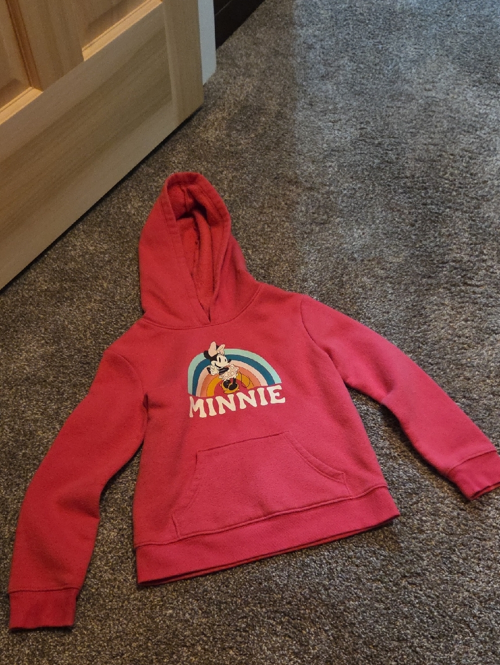 jumping beans Pink Minnie Hoodie with Rainbow Graphic